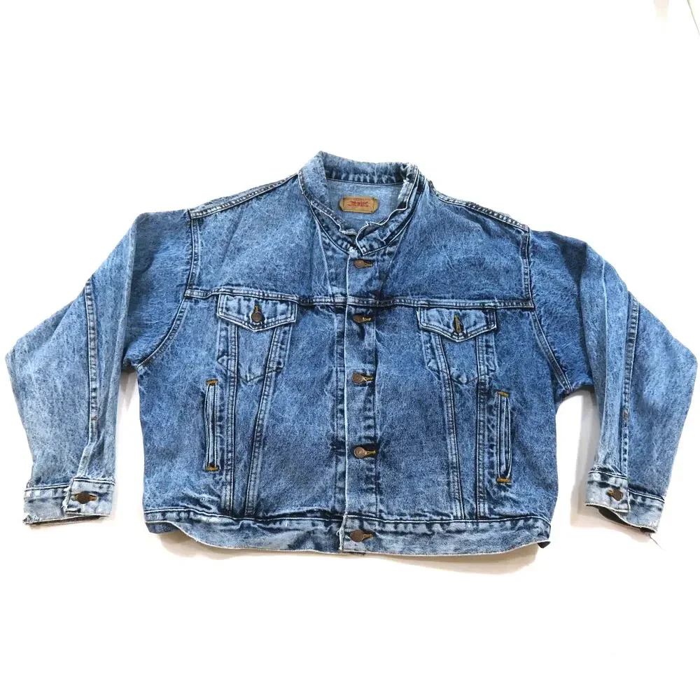 Levis Denim Trucker Jacket, Blue Made in USA Sz XL 1980s